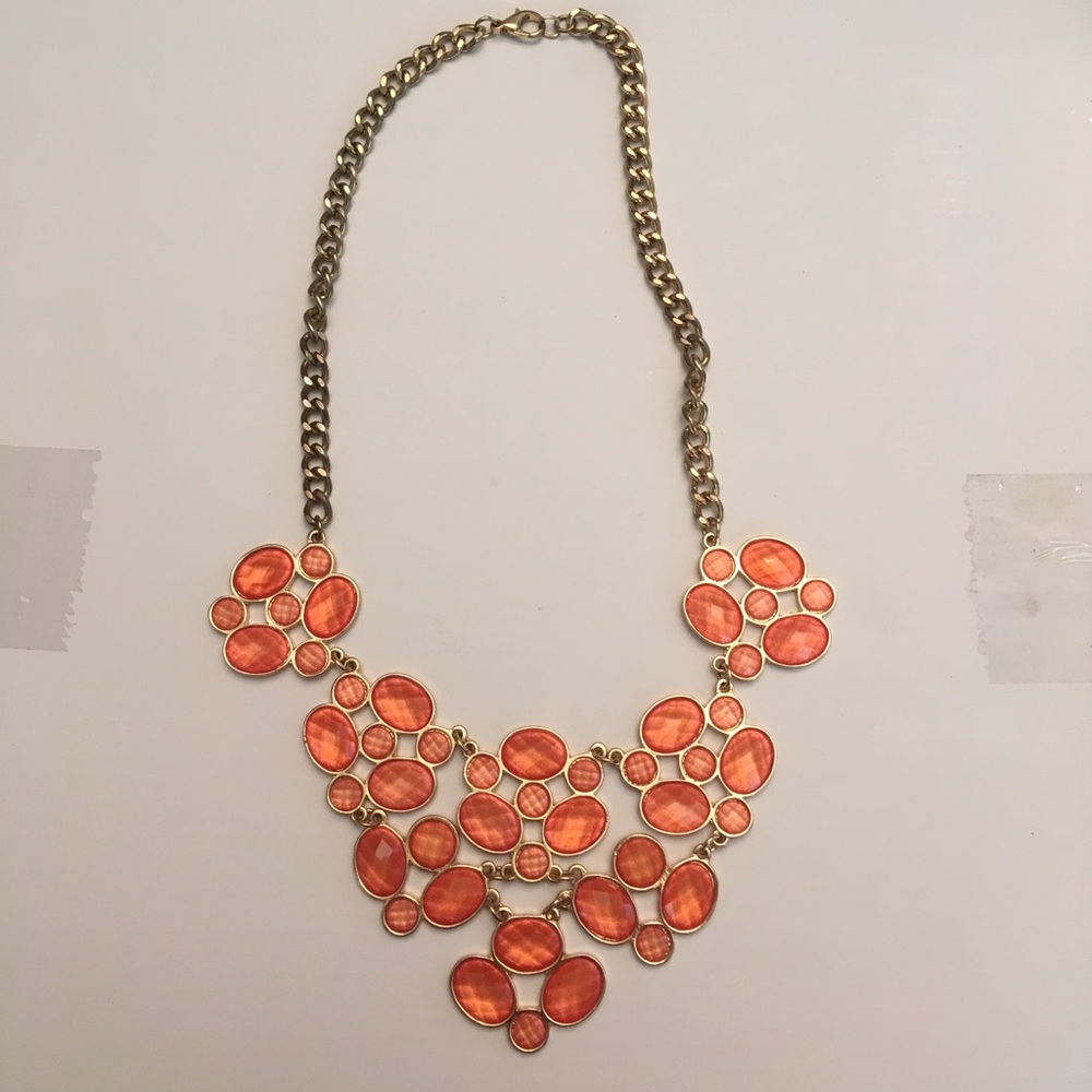 Orange Statement Necklace - image 8